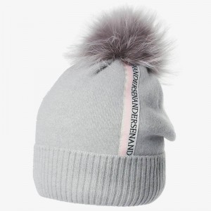 Зимняя шапка Андерсен с помпоном серая