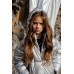 Демисезонное пальто GNK С-724 серебристый металлик, фото #4