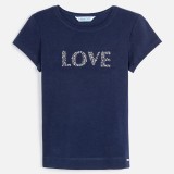 Футболка "Love" Mayoral 854-96 синяя Футболка "Love" Mayoral 854-96 синяя