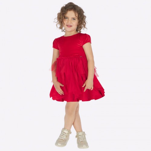 Бархатное красное платье Mayoral 4924-85