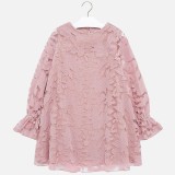 Бархатное розовое платье Mayoral 7927-79