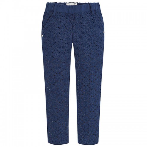Синие гипюровые брюки Mayoral 3524-45