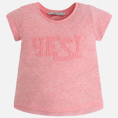 Розовая футболка "Yes!" Mayoral 3075-94
