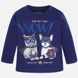 Синий лонгслив "WOW!" Mayoral 2026-24