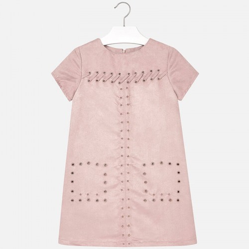 Розовое "замшевое" платье Mayoral 7942-34